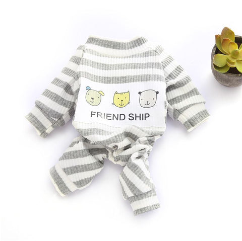 Odd Pet Dog Pajamas Cotton Casual Style Three dogs gray M