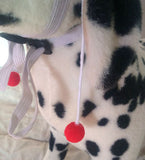 Pet Dog Cat Christmas Wig Hat Striped Cloth Hanging red ball