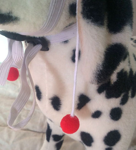Pet Dog Cat Christmas Wig Hat Striped Cloth Hanging red ball
