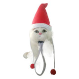 Pet Dog Cat Christmas Wig Hat Striped Cloth Hanging red ball