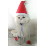 Pet Dog Cat Christmas Wig Hat Striped Cloth Hanging red ball