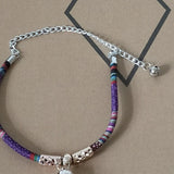 Pet Dog Cat Necklace Cloth Purple G-dog-03