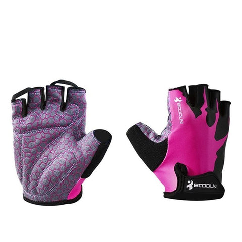 Boodun Cycling Gloves Lycra Mountain Bike Rose Red