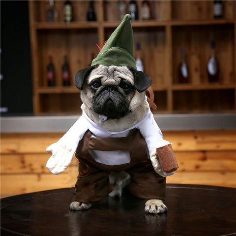 Pet Dog Costume Odd Pet Monk Outfit Polyester Beer waiter S