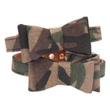 Aminger Bow Pet Collar PU Adjustable Dog Cat Color Bow collar 1.3*42cm "Adjust 32-38cm]