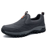 Luo Baoli Men Hiking Shoes Slip On Rubber Sole Blue 38