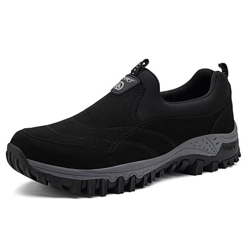 Luo Baoli Men Hiking Shoes Slip On Rubber Sole Black 44