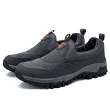 Luo Baoli Men Hiking Shoes Slip On Rubber Sole Black 44
