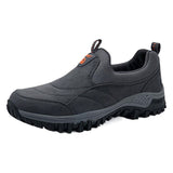 Luo Baoli Men Hiking Shoes Slip On Rubber Sole Black 46