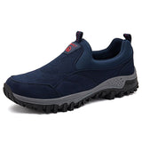 Luo Baoli Men Hiking Shoes Slip On Rubber Sole Grey 43
