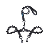 hcpet Pet Double Leash Nylon Retractable 2 in 1 Black In Australia - Darrahopens