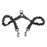 hcpet Pet Double Leash Nylon Retractable 2 in 1 Black In Australia - Darrahopens