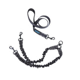 hcpet Pet Double Leash Nylon Retractable 2 in 1 Black
