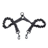 hcpet Pet Double Leash Nylon Retractable 2 in 1 Black