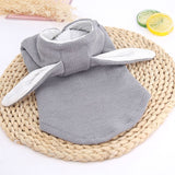 Odd Pet Rabbit Ear Vest Dog Cat Clothes gray long ear vest M