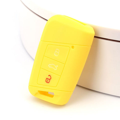 Silicone Key Case for VW Golf 7 Magotan Tiguan L Yellow
