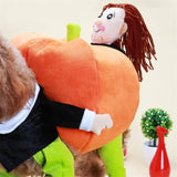 Pet Dog Costume 3D Pumpkin Transformation Cotton S 30 back length