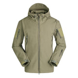 ESDY Men Softshell Jacket Outdoor Fleece Training Coat Green XXL