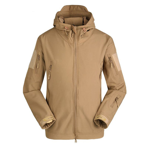 ESDY Men Softshell Jacket Outdoor Fleece Training Coat Khaki L In Australia - Darrahopens