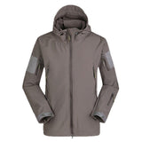 ESDY Men Softshell Jacket Outdoor Fleece Training Coat Khaki XXXL