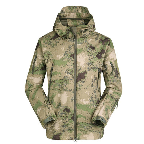 ESDY Men Softshell Jacket Outdoor Fleece Training Coat FG Ruins Green Camouflage L In Australia - Darrahopens