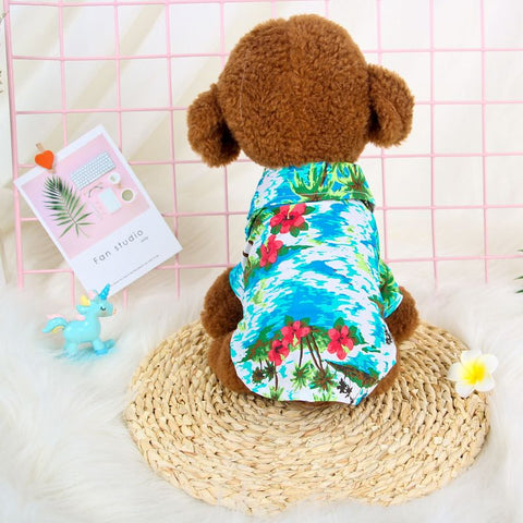 Pet Shirt Hawaii Print Odd Pet Dog Cat Hawaiian Blue XS In Australia - Darrahopens