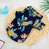 Pet Shirt Hawaii Print Odd Pet Dog Cat Hawaiian Blue XS