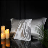 Silk Pillowcase 19 Momme Wide Edge Moonlight Silver 48*74+8 In Australia - Darrahopens