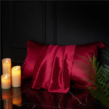 Silk Pillowcase 19 Momme Wide Edge Romantic Red 48*74+8
