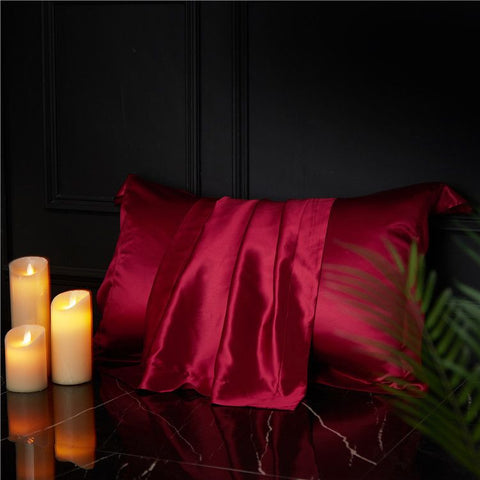 Silk Pillowcase 19 Momme Wide Edge Romantic Red 48*74+8