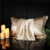 Silk Pillowcase 19 Momme Wide Edge Champagne Gold 48*74+8