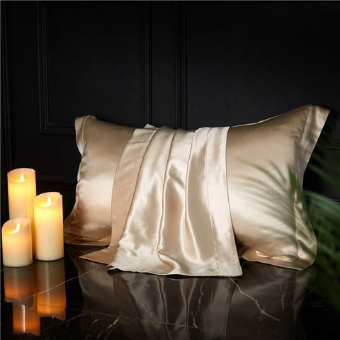 Silk Pillowcase 19 Momme Wide Edge Champagne Gold 48*74+8