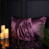 Silk Pillowcase 19 Momme Wide Edge Leng Yan Purple 48*74+8 In Australia - Darrahopens