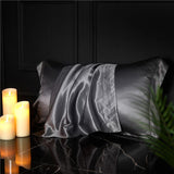 Silk Pillowcase 19 Momme Wide Edge Olive green 48*74+8