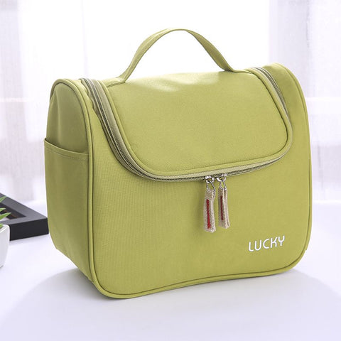 Angelica dahurica Travel Cosmetic Bag Large Waterproof Green Large size