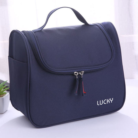 Angelica dahurica Travel Cosmetic Bag Large Waterproof Navy blue Large size In Australia - Darrahopens