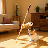 Wooden Pole Cat Tease Stick Dr Pet Pumpkin Cat Tease Stick