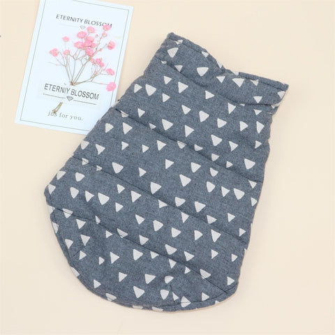 Dog Vest Qipet Reversible Winter Cotton Padded Medium Double-sided vest blue gray XS In Australia - Darrahopens