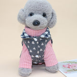 Dog Vest Qipet Reversible Winter Cotton Padded Medium Double-sided vest blue gray XS