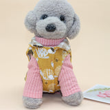 Dog Vest Qipet Reversible Winter Cotton Padded Medium Double-sided vest blue gray XS