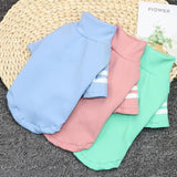 Dog Clothes Pet Clothing High Collar Base Shirt Two-bar bottoming shirt pink In Australia - Darrahopens
