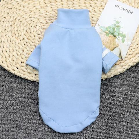 Dog Clothes Pet Clothing High Collar Base Shirt Two-bar bottoming shirt blue In Australia - Darrahopens