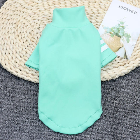 Dog Clothes Pet Clothing High Collar Base Shirt Two-bar bottoming shirt green XS In Australia - Darrahopens
