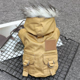 Odd Pet Thickened Cotton Dog Clothes Small Breed Winter Mountaineering Suit khaki XS In Australia - Darrahopens