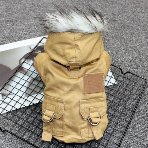 Odd Pet Thickened Cotton Dog Clothes Small Breed Winter Mountaineering Suit khaki XXL In Australia - Darrahopens
