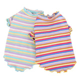 Cotton Knitted Pet Pullover Two Legs Clothes for Dogs Rainbow Strip M