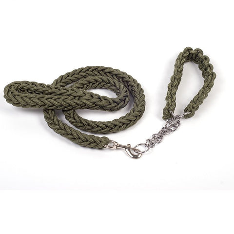 Dog Leash Nylon Hand Woven 1.5cm Grass Green 2.0cm
