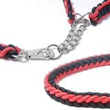 Dog Leash Nylon Hand Woven 1.5cm Red and Black