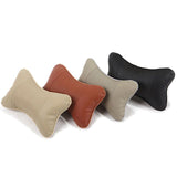 Bone Shape PU Car Neck Pillow Universal Gray