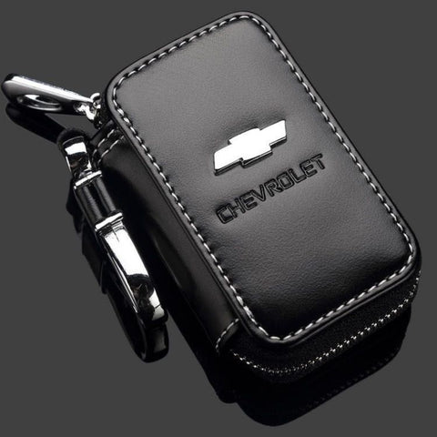 Dazzling Leather Car Key Bag for Audi Kia Chery Fiat VIP Black square key bag